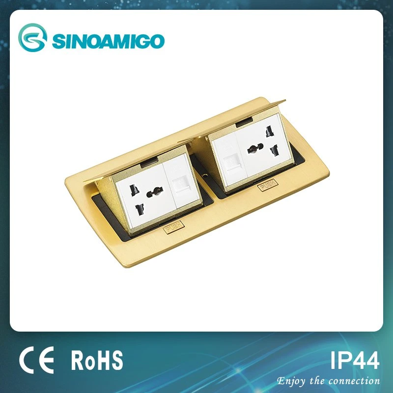 Brass Press Type Floor Socket Box with European Socket