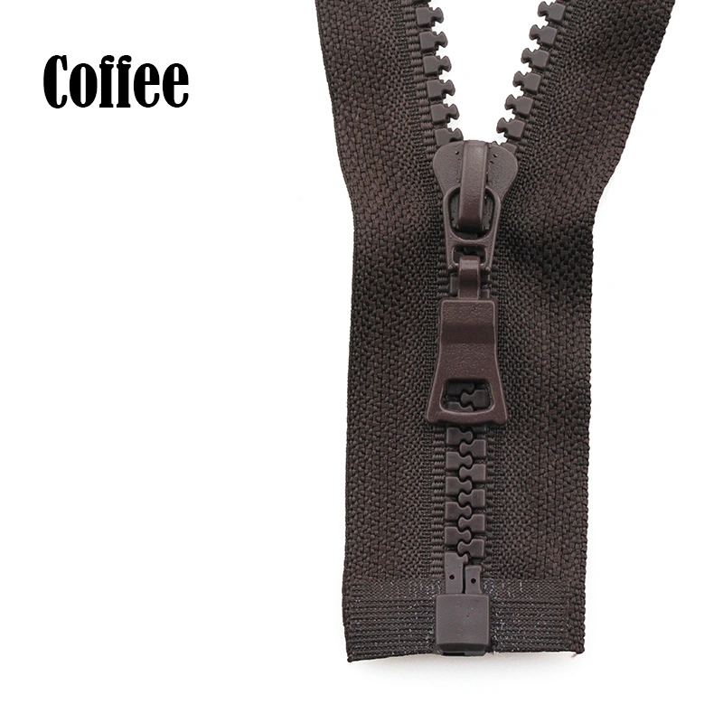 Coffee Color 5# Open-End Auto Lock Colorful Zippers Plastic Resin Zipper