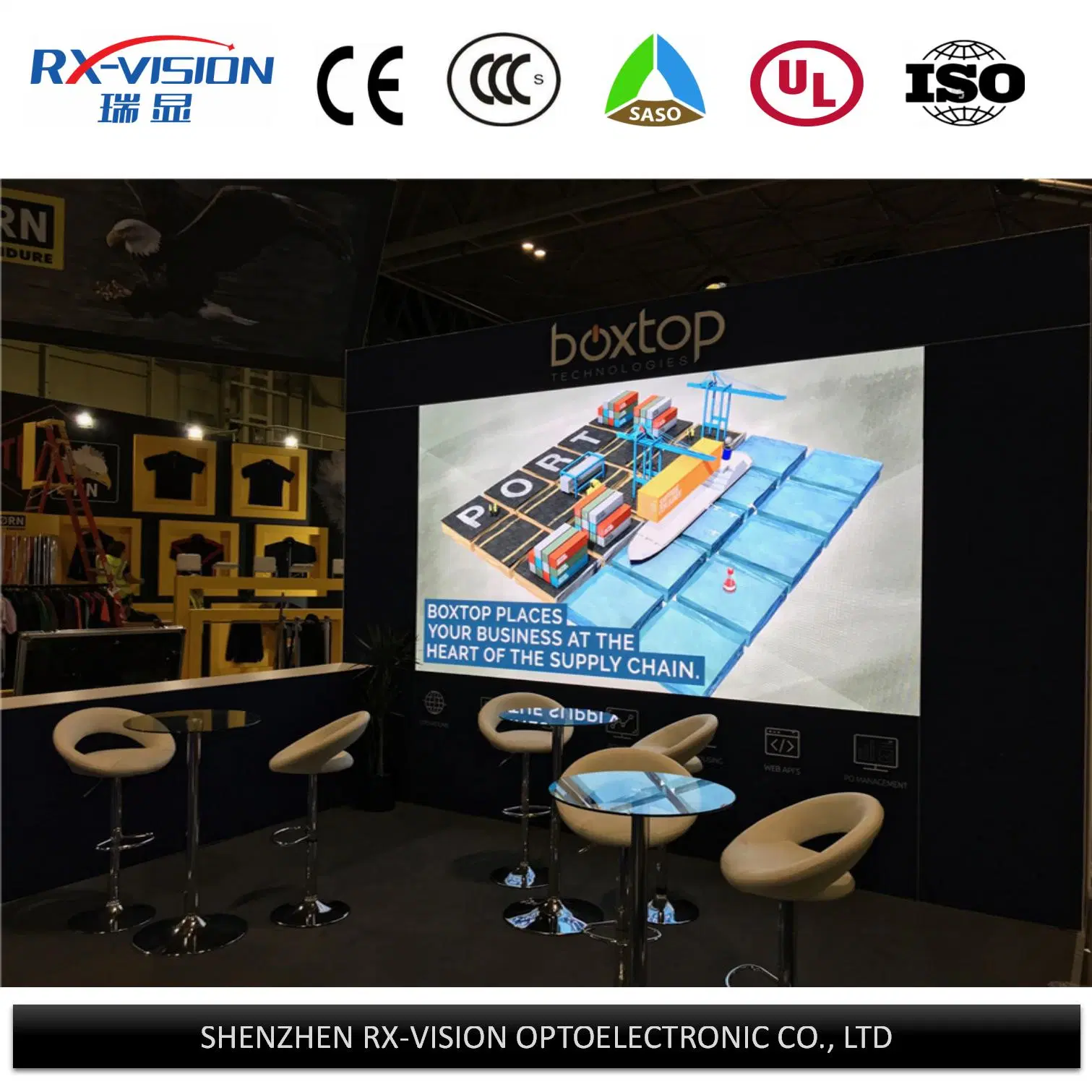 500x500mm panneau LED SMD2121/HD écran LED transparente P2.6 Indoor Affichage LED de service avant la phase de location de vidéo à LED