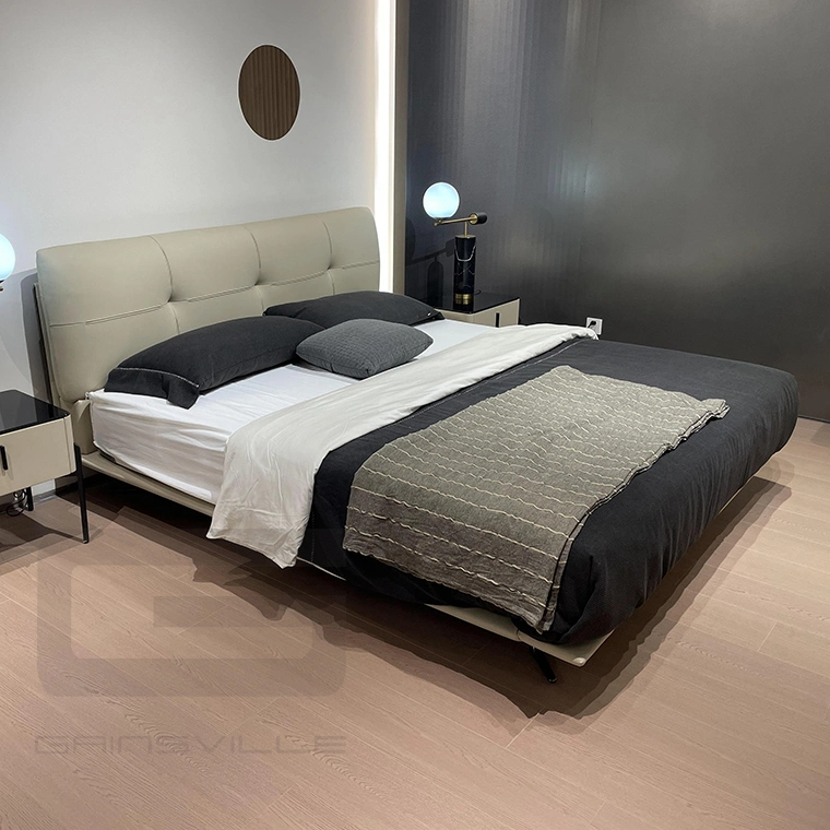 King Size Bed Frame Leather Double Bed Room Furniture Bedroom Set