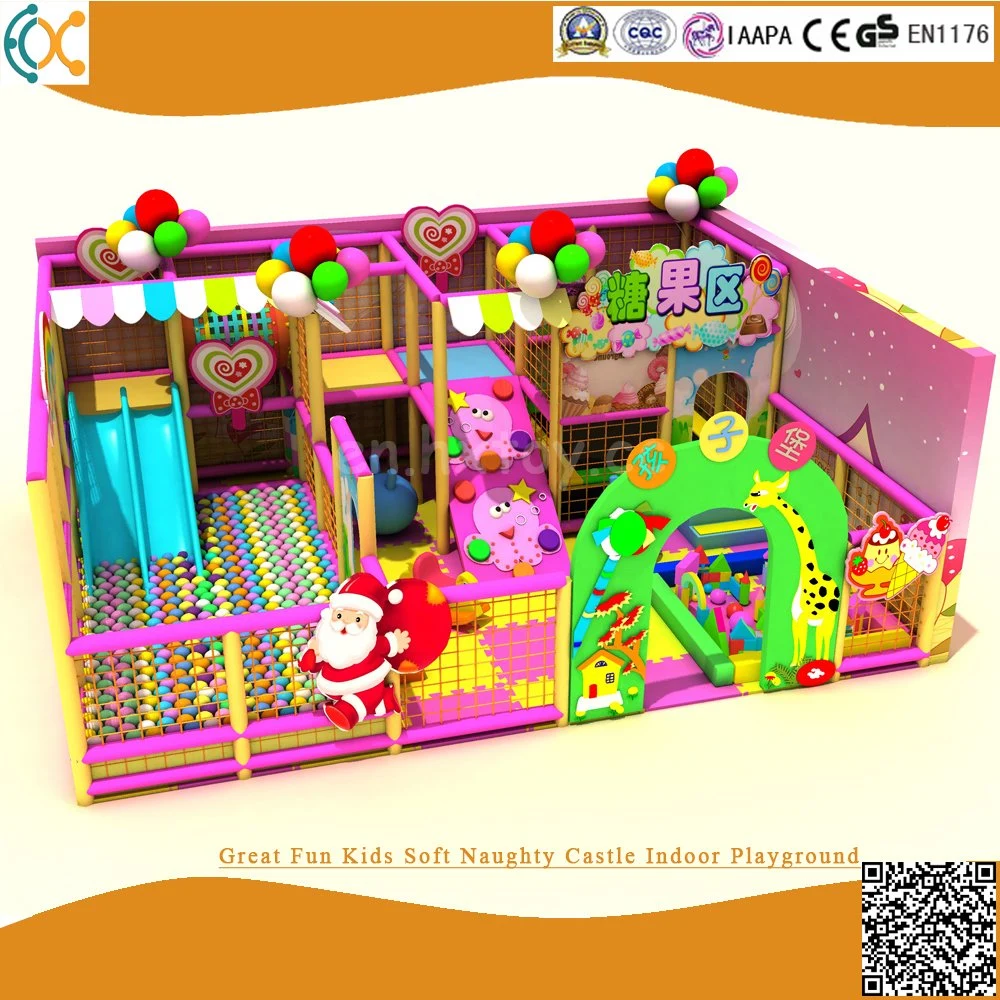 Los niños Playground Parque de la estructura interior con cama elástica y piscina de bolas