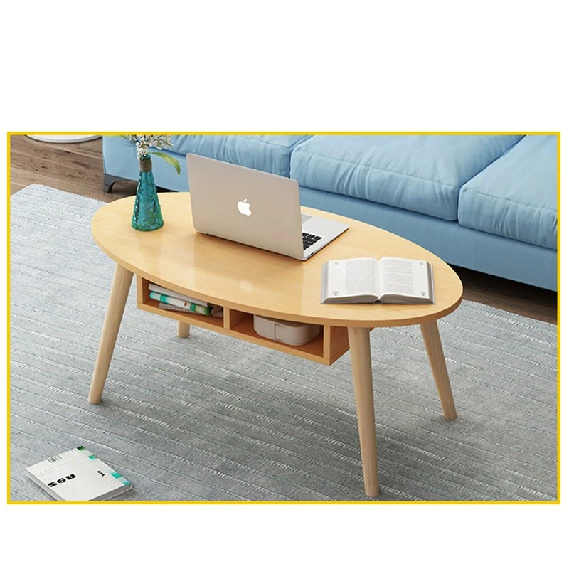 Oval Furniture Side Table Simple Wooden Coffee Table Cheap Wood Tea Table