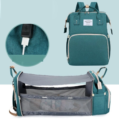 Multifunctional Folding Diaper Bag Mommy Bag Large Capacity Foldable Baby Bed Bag Customized Mommy Shoulders Bags