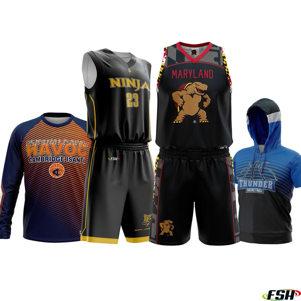 Neueste Sublimation Reversible Basketball Jersey Customized Design Basketball Uniformen Sublimiert Sportbekleidung