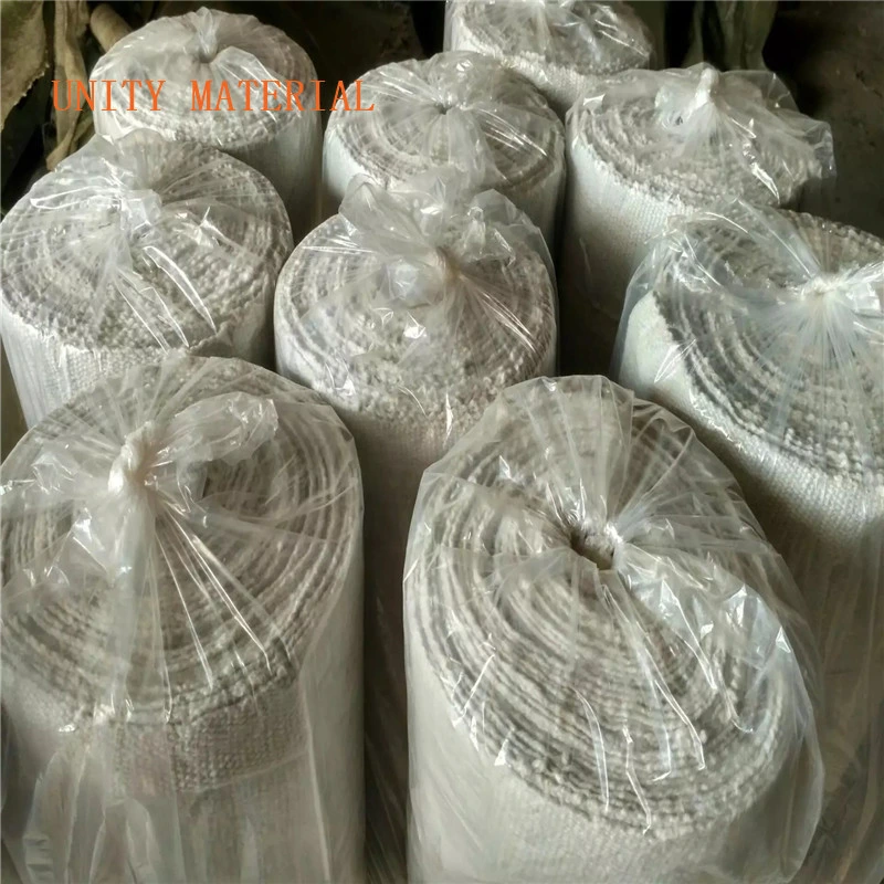 1.5mm 2mm Thickness 1000c High Temperature Ceramic Fiber Textiles with Ss Fiberglass Reinforced Wire