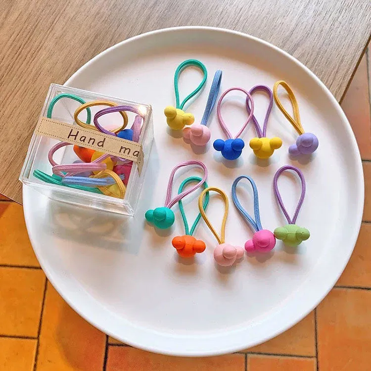 Children Daily Wear Hair Accessories Colorful Cute Cartoon No Hurt High Elastic Hair Rings