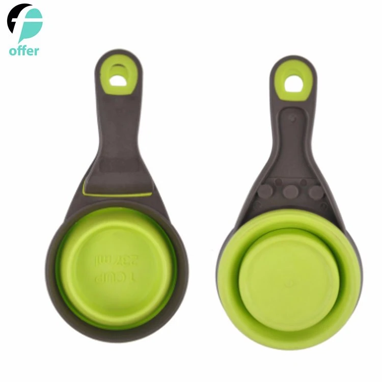 3 in 1 Collapsible Clip Food Measuring Cups for Pets Bowl