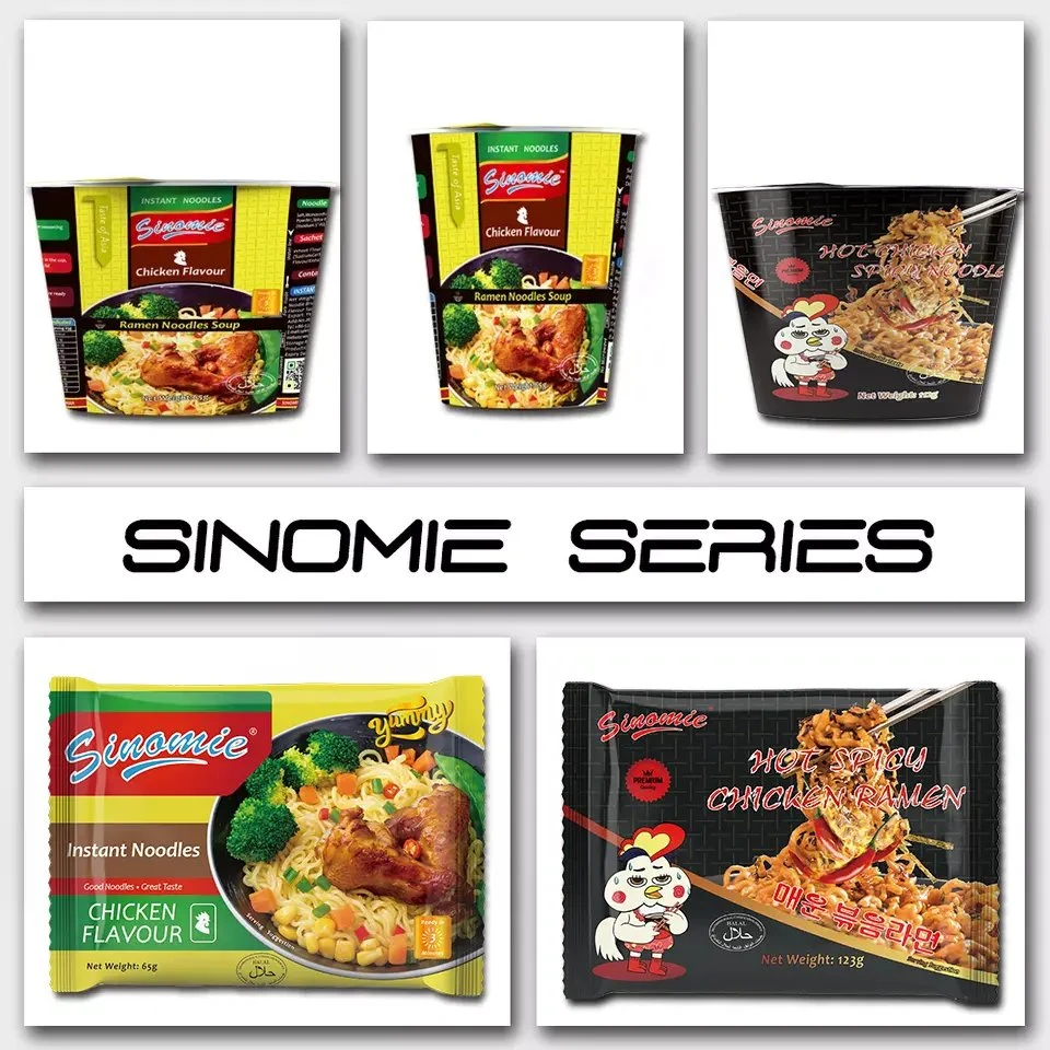 Sinomie chinois frit en vrac de fabrication de produits halal OEM sous étiquette privée de gros paquets multiples de la soupe de nouilles ramen alimentaire instantanée