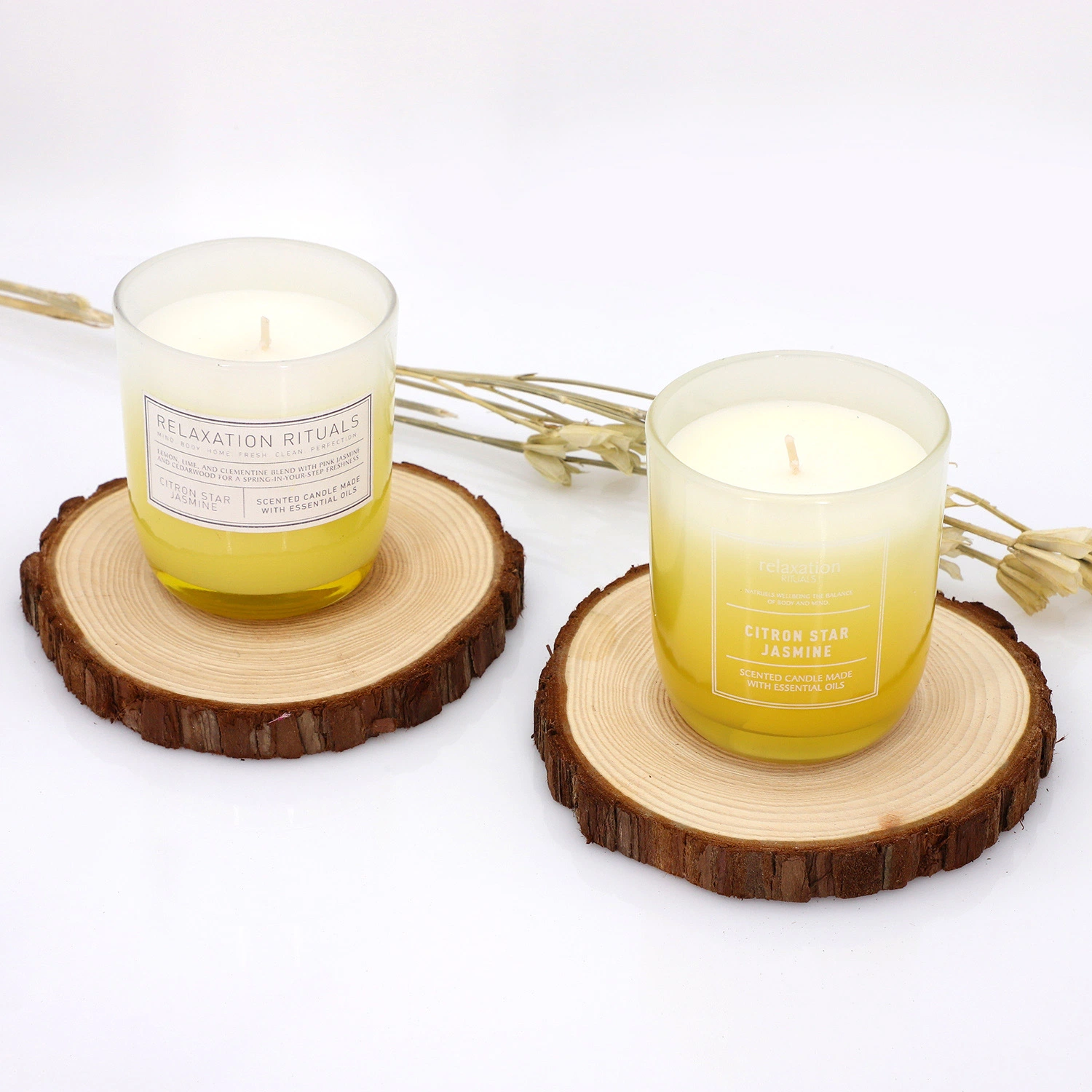 Private Label Soy Wax Glass Candle with Wooden Wick in Customized Color Box