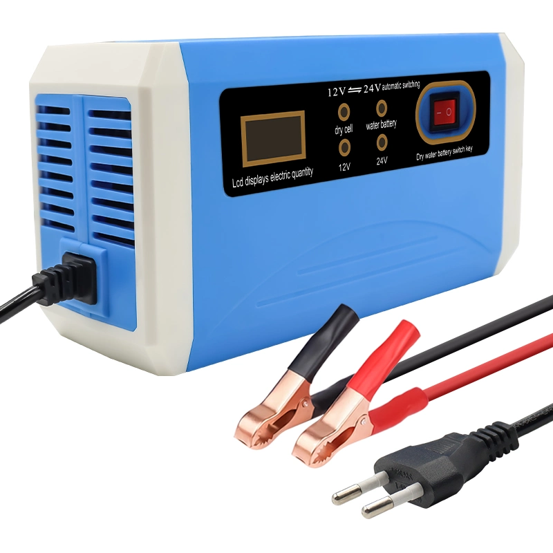 Power Charging Intelligent Repair 12V/24V LCD Dry Wet Lead Acid Battery Charger