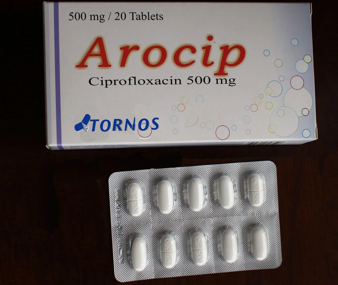 Ciprofloxacin Film Coated Tablets 500mg with Customized Aluminum Plastic Pckaging