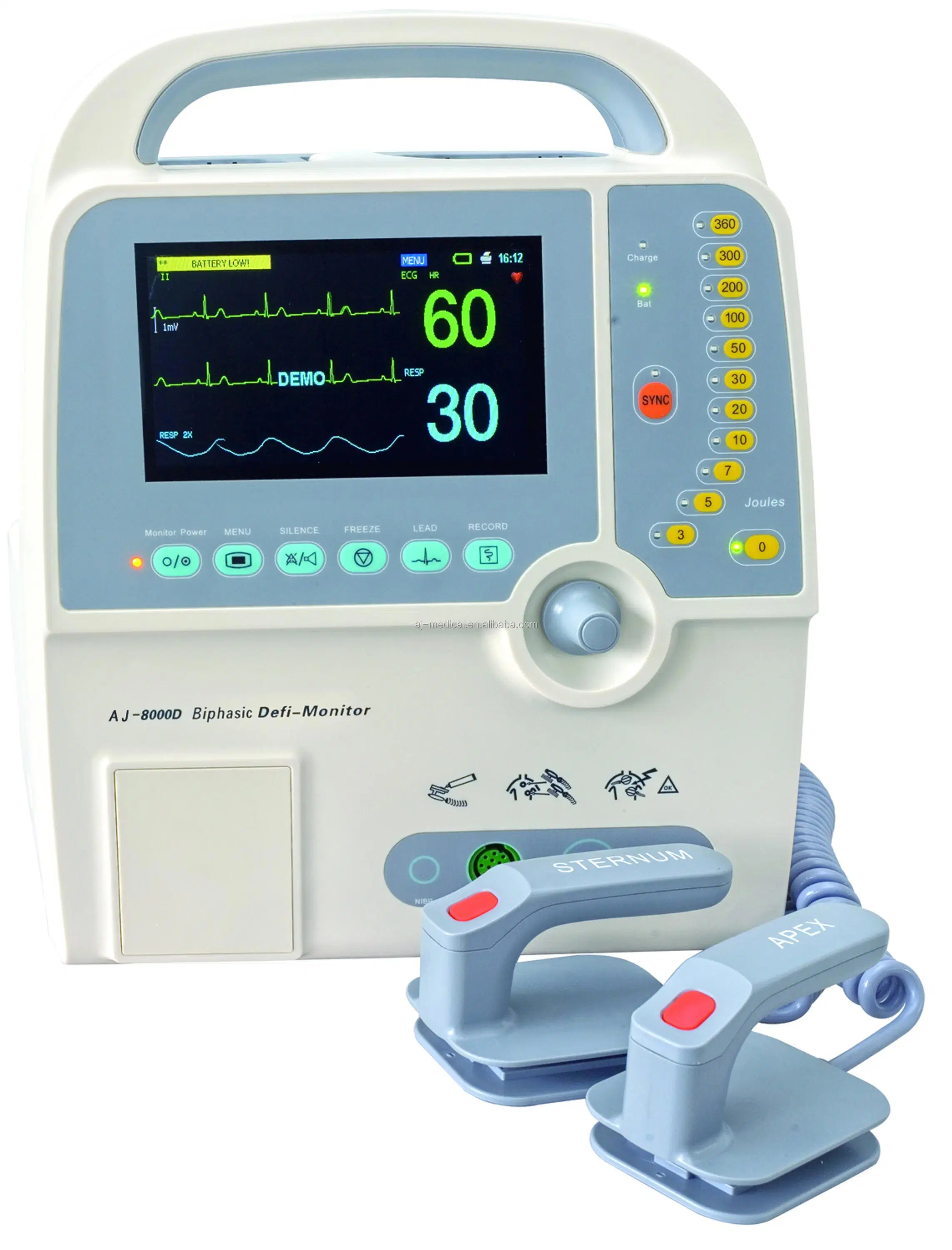 Desfibrilador portátil para DEA Clinictop de sala de urgencias con ECG de 12 derivaciones