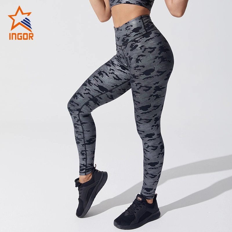 Ingorsports Activewear Fitness Mujer Gimnasio desgaste Yoga usar Leggings Bra Sport ropa deportiva conjuntos