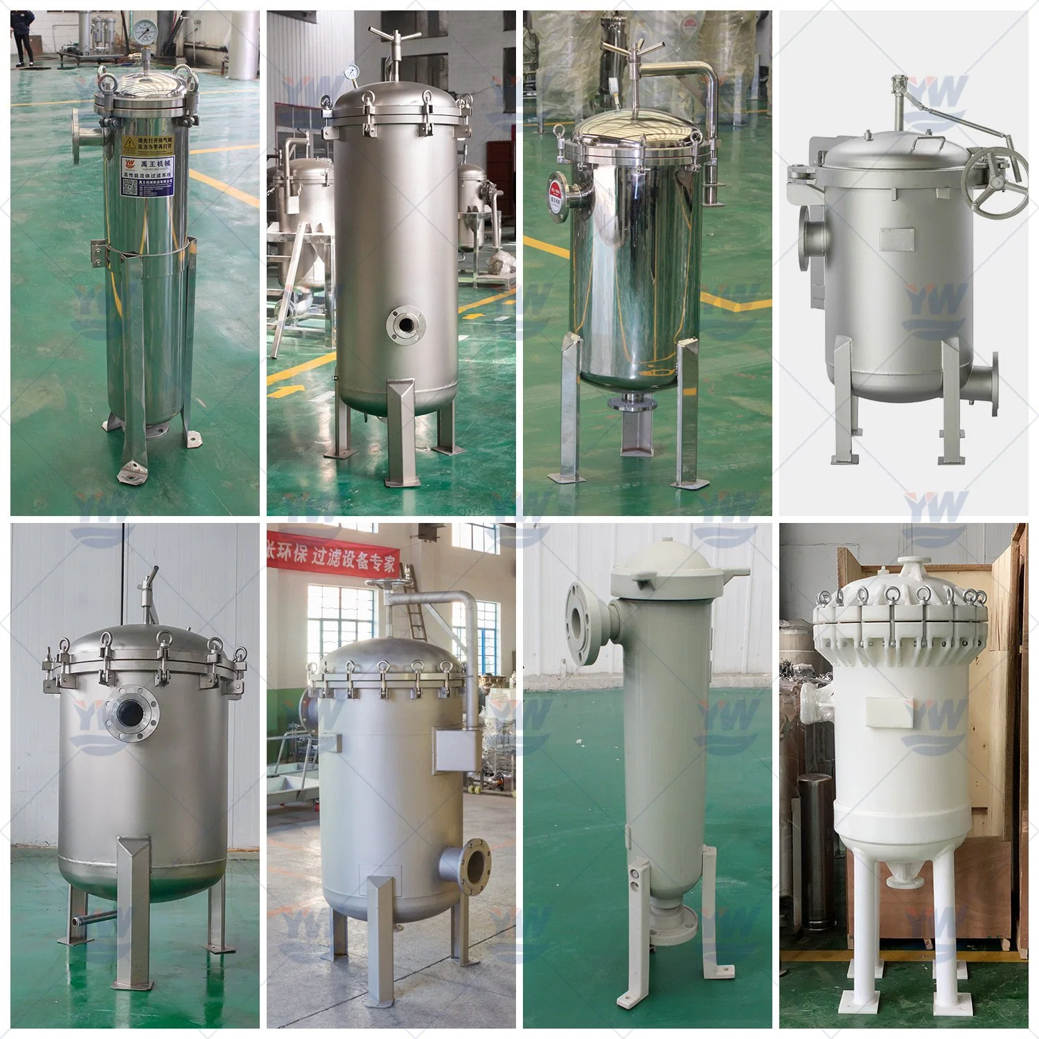 Yuwei Muti-Bag Filter Housing Food Grade Stainless Steel Material SS304 SS316L for Sugar Water Beverage