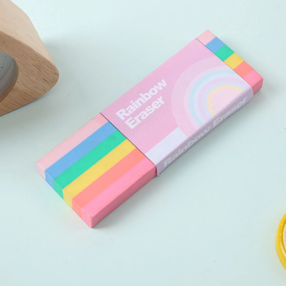 Jumbo Rainbow Colors Erasers Premium Quality Students Rubbers School Stationery