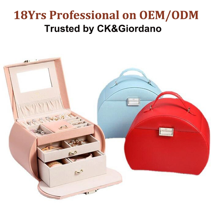 OEM/ODM accesorios de lujo componen joyas Viajes cajas de almacenamiento de plástico envases de vidrio de terciopelo de cuero de regalo cosmética belleza maquillaje Joyero personalizado