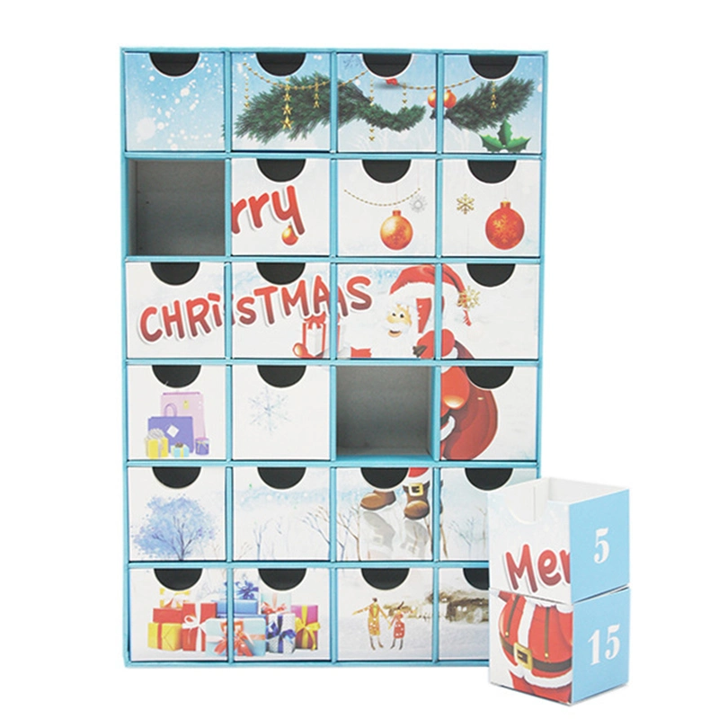 Custom Gift Empty Blank Christmas Advent Calendar Packaging Box for Kids