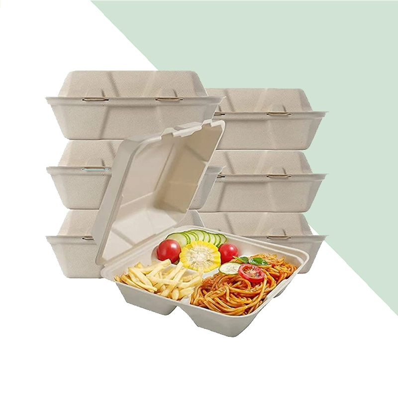 Disposable Microwavable Paper Disposable Food Container with Compartments