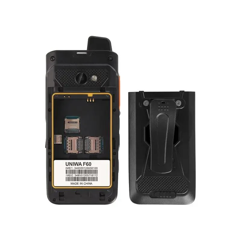 Uniwa F60 Teléfono Impermeable IP68, pantalla digital GSM 4G Radio Zello Poc con NFC/Botón Sos Walkie Talkie