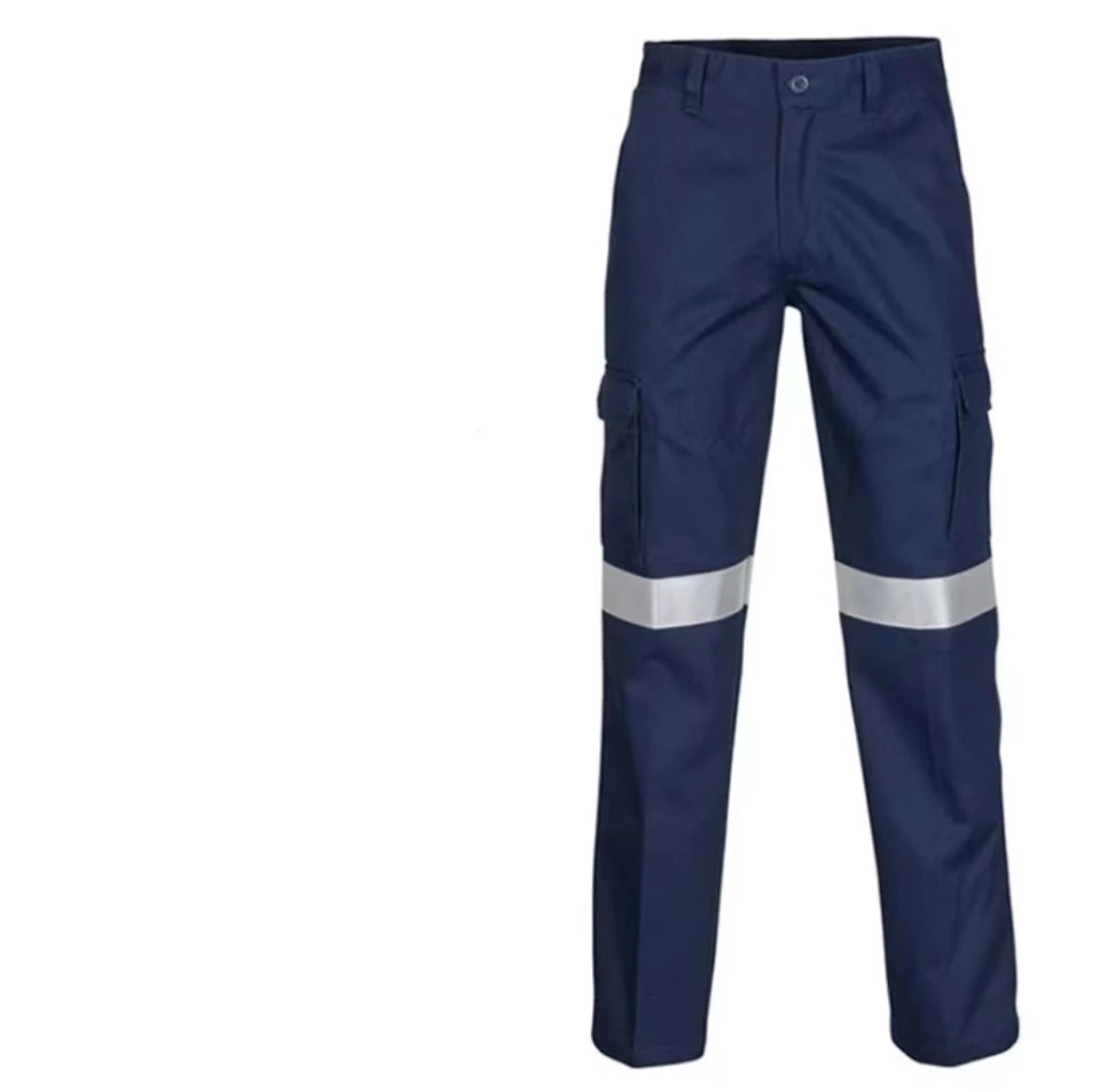 Armor 190GSM Cotton Mens Navy Work Cargo Pants with Two Side Cargo Pockets