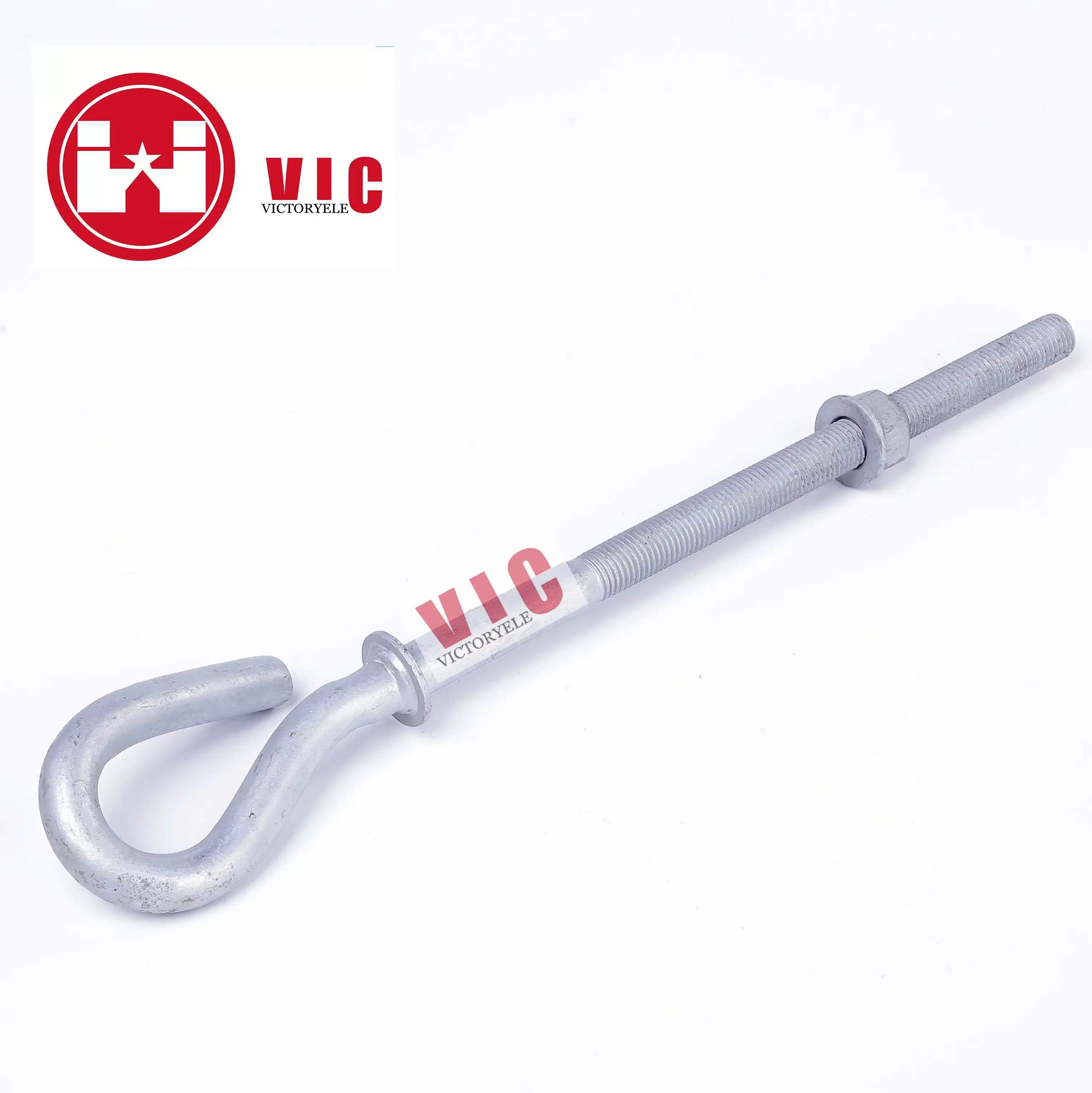 Vic Pole Line Hardware Galvanized Ball End Pigtail Hook