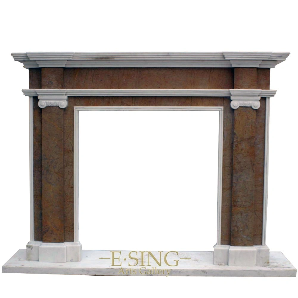 New Home Decor China Modern Free Standing Exclusive Mix Color Natural Stone Indoor Fireplace