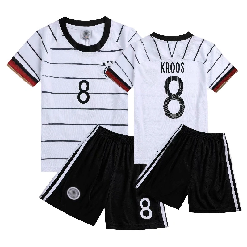 Children Football Jersey Germany Home Field No. 8 Kroos Team Shirt Training Sportswear Primary School Soccer Jersey Kids T Shirt