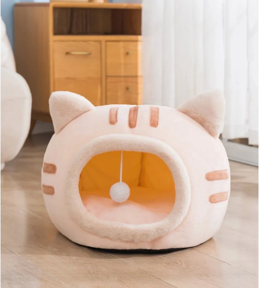 Hot vendendo inverno quente bonito gato cabeça forma Bed Nest Para cães e gatos pequenos