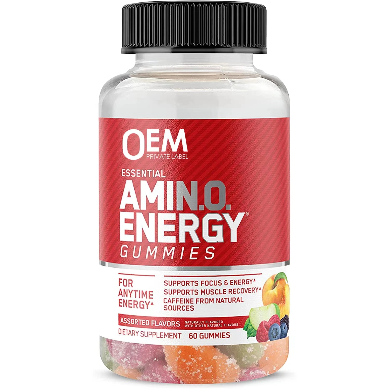 Private Label Protein Energy Support Gummies Amino Acid Fitness Energy Supplement