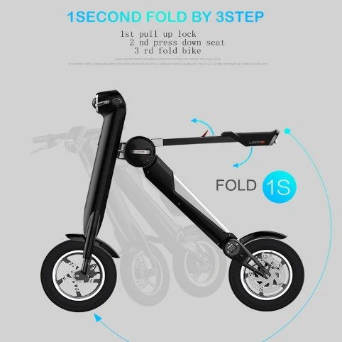 Mini rueda el diseño de moda se siente Scooter eléctrico plegable bicicleta eléctrica mini bicicleta eléctrica Scooter eléctrico de una bicicleta