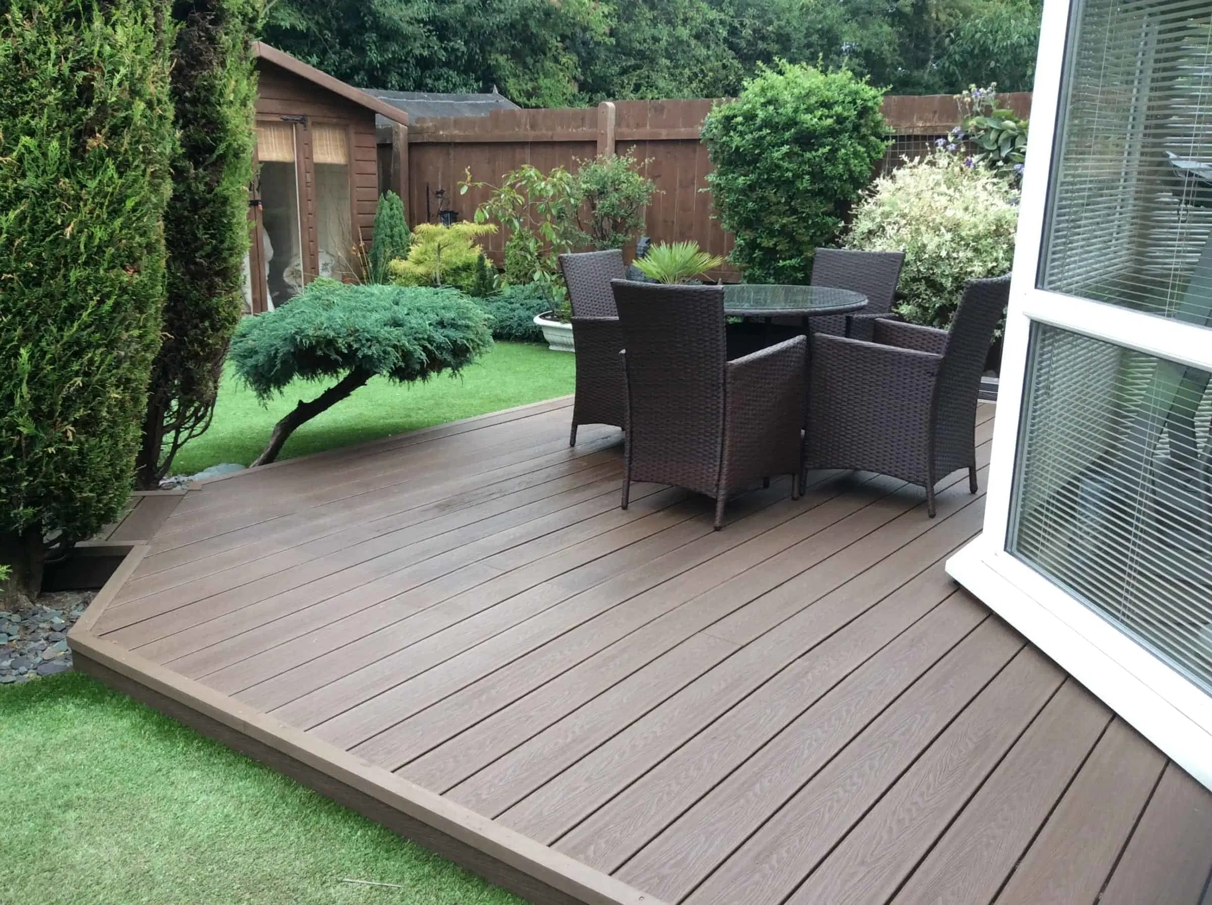 Grooved Solid 3D Wood Grain Garden Park Outdoor WPC Decking WPC Floor Tiles Wood Plastic Composite Flooring