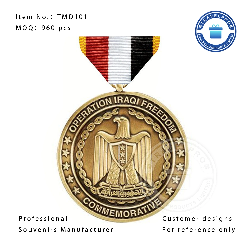 Fabricante de Souvenirs Souvenirs personalizados Travelpro medallas de metal con cintas