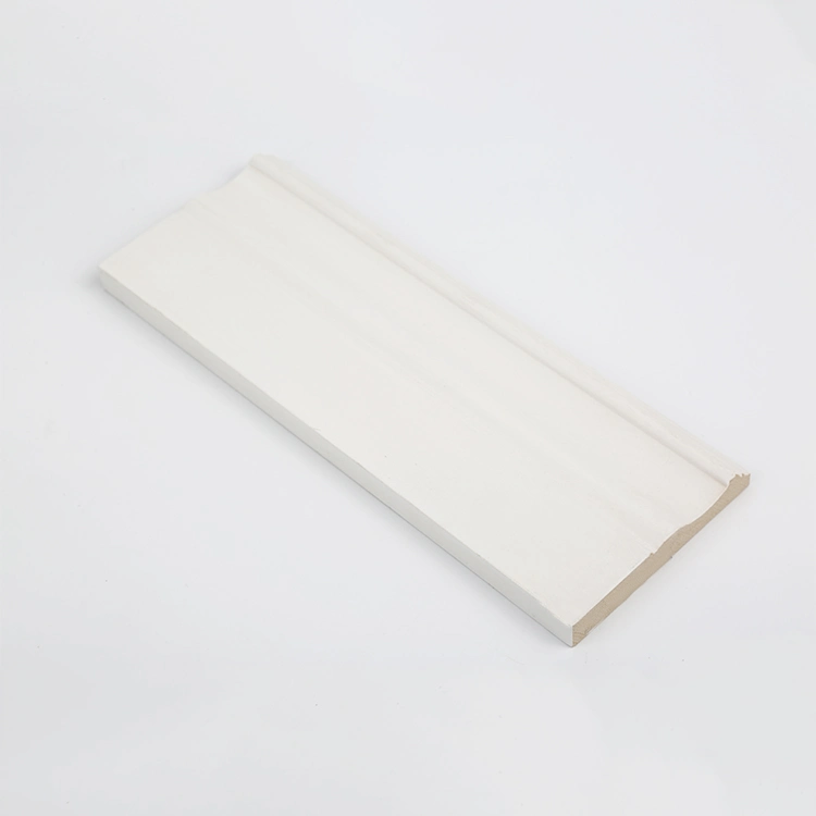 Custom Factroy Price Waterproof White Coated Solid Wood Baseboard