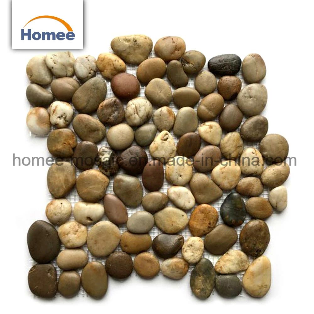 Asian Brown guijarros de Piedra Natural Jardín Ploor Backsplash piso de mosaico de piedra