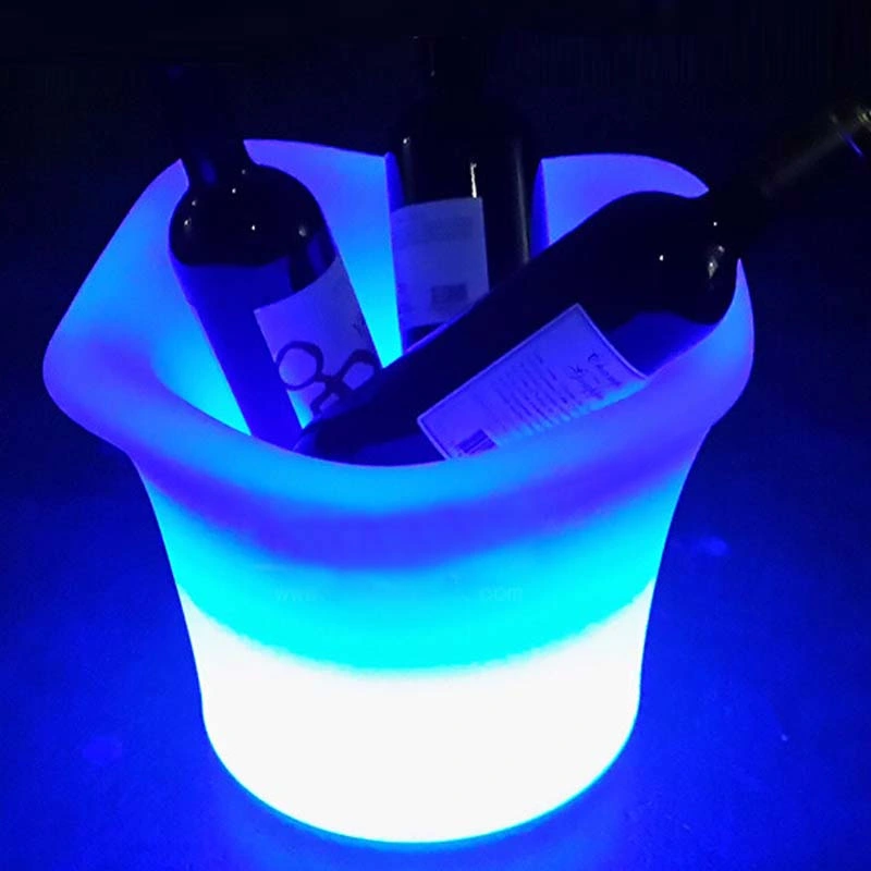 Plástico exterior Muebles de jardín LED RGB vino Chiller Bucket LED Muebles de fiesta de boda exterior LED cubo de vino