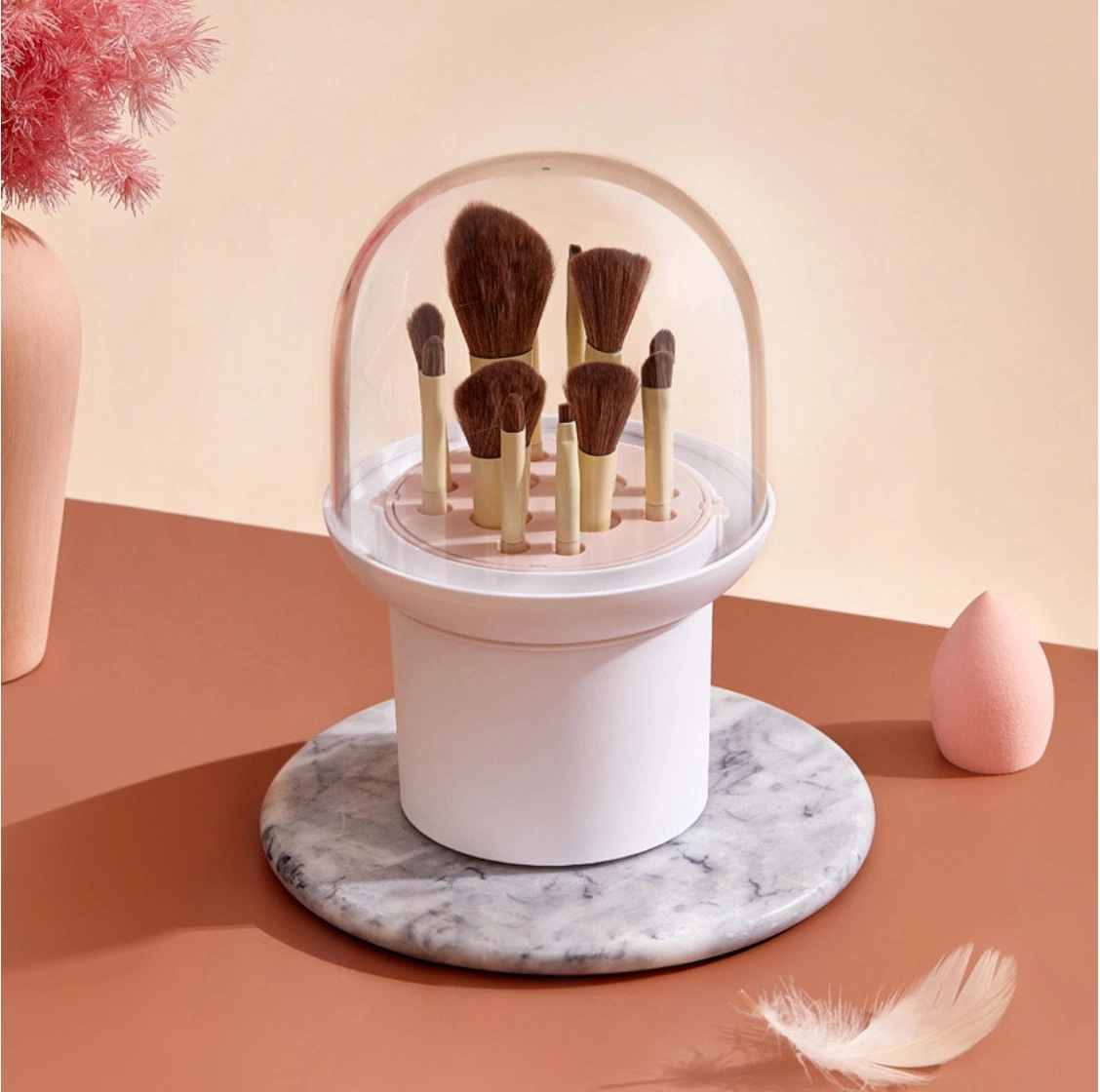 Fashionable Makeup Brush Storage Tube with Cover Dustproof Storage Box Organize