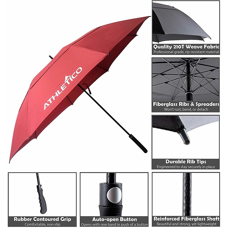 Popular Double Layer Windproof Umbrella/Golf Umbrella for Outdoor