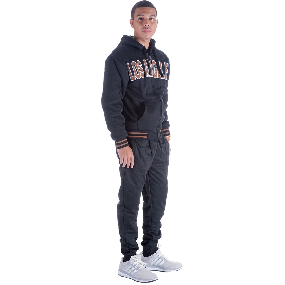 Mfj120 Sherpa gefütterter Full Zip Hoodie Los Angeles für Herren bequem Stoffbekleidung