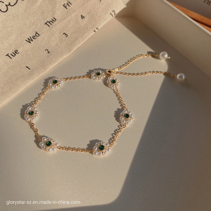 Korean Fashion Accessories Pearl Flower Bracelet Charming Fashion Jewelry