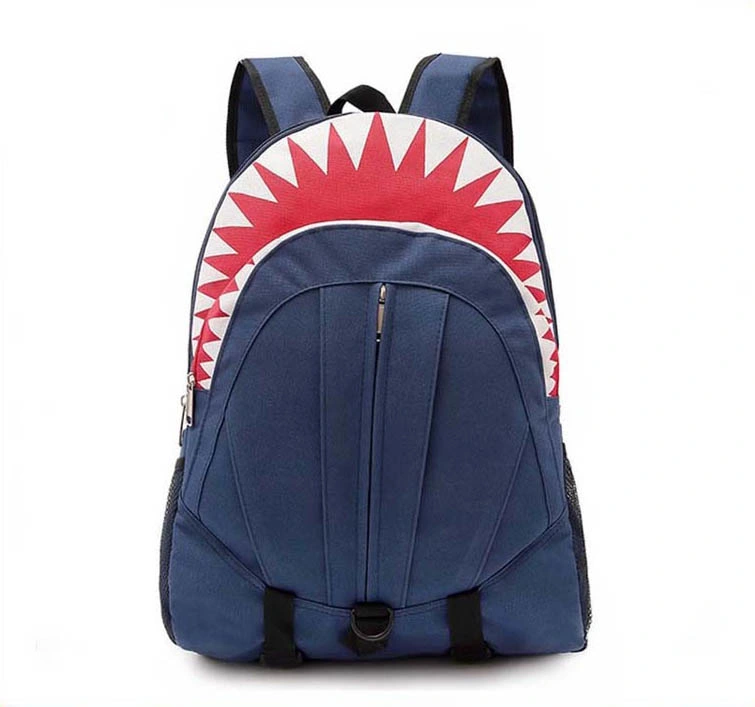 Distributor Fashion Designer Teenager Shark Canvas Backpack School Bag