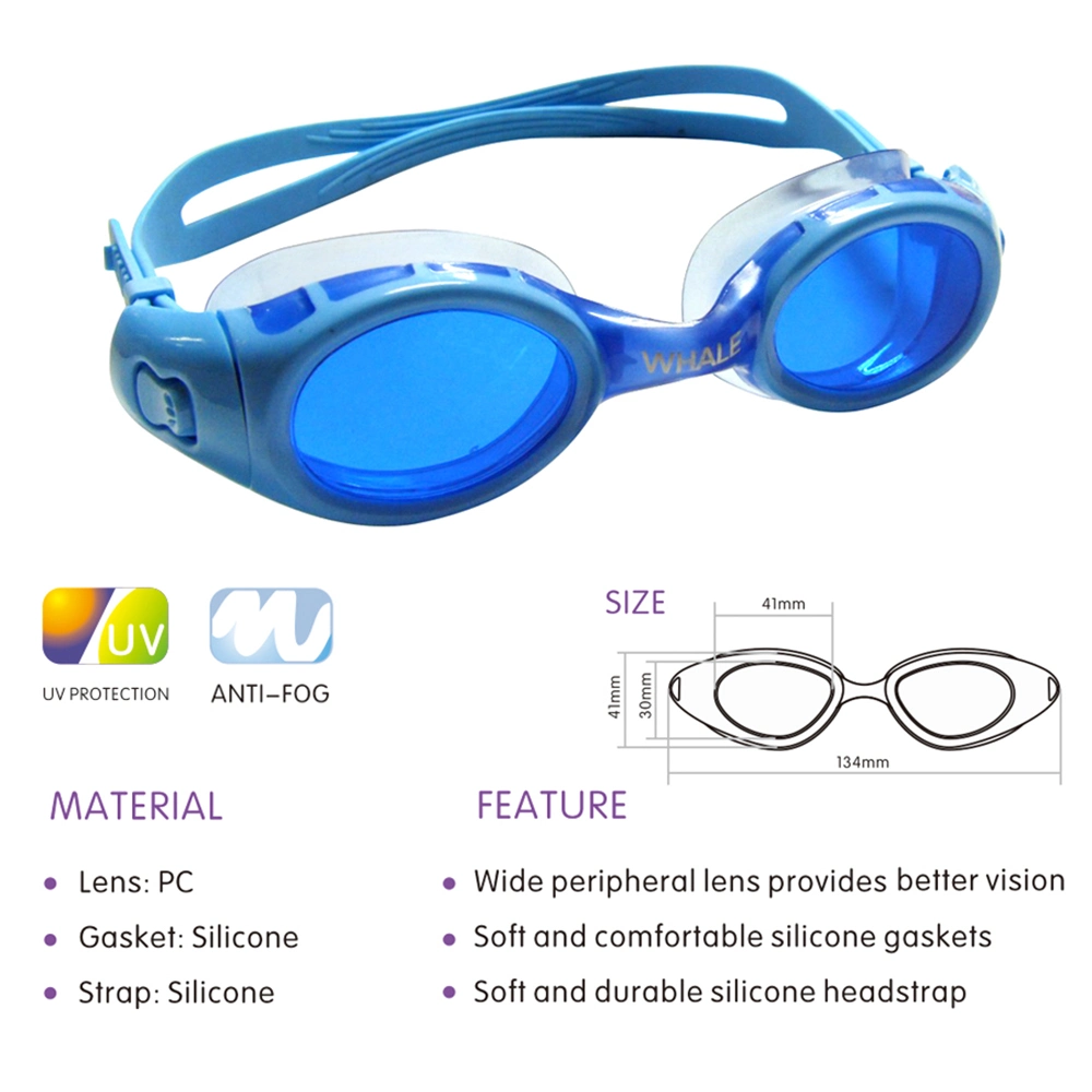 Adult Silicone Anti-Fog Swimming Pool Sunglasses Swim Goggles with One Piece