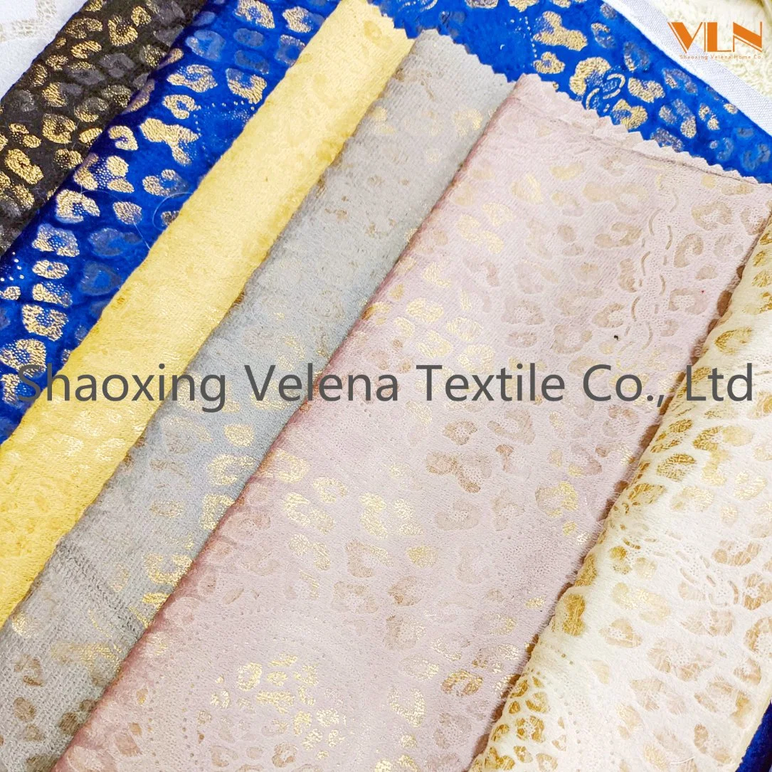 Upholstery Furniture Fabric 100% Polyester Material Holland Plush Velvet Dyeing with Foil Bronzing Velboa Fabric