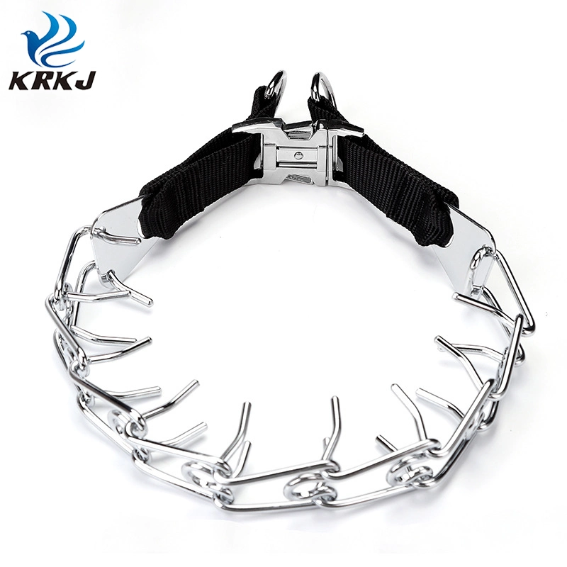 Tc1407-a Adjustable and Removable Quality Metal Dog Training Spike Collar Necklace with Buckle