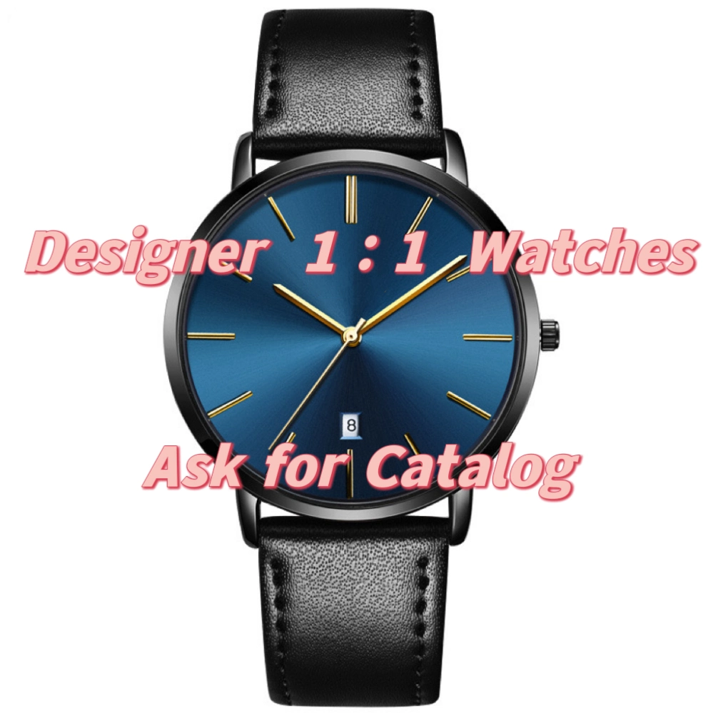 Classic Black Brand Men Watch Top Quality Designer Gentleman Wrist Watches Leather Watch Strap