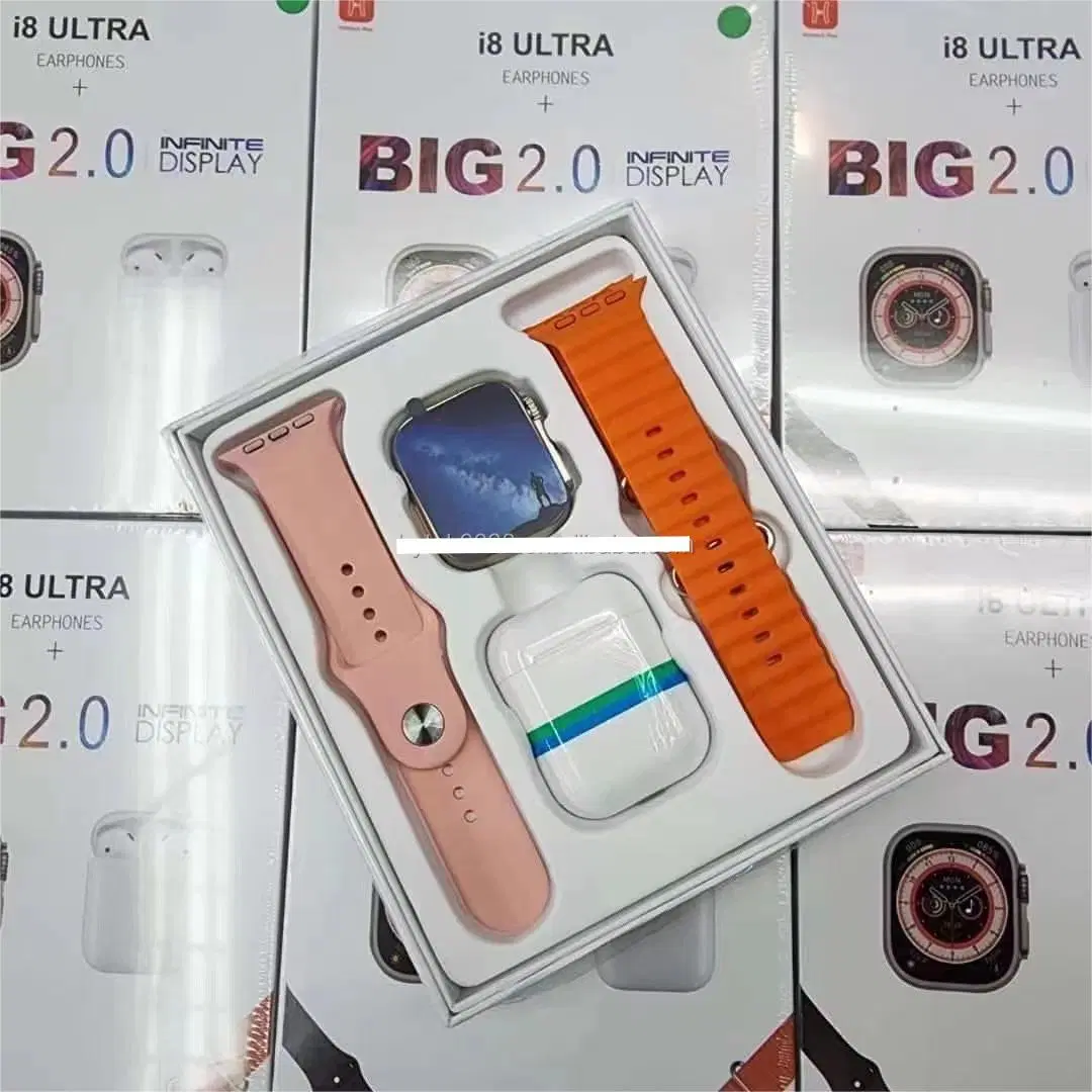 2023 Relógios mais recentes I8 Ultra Smart com auriculares S8 Relógio de fita de moda para telemóvel Sport