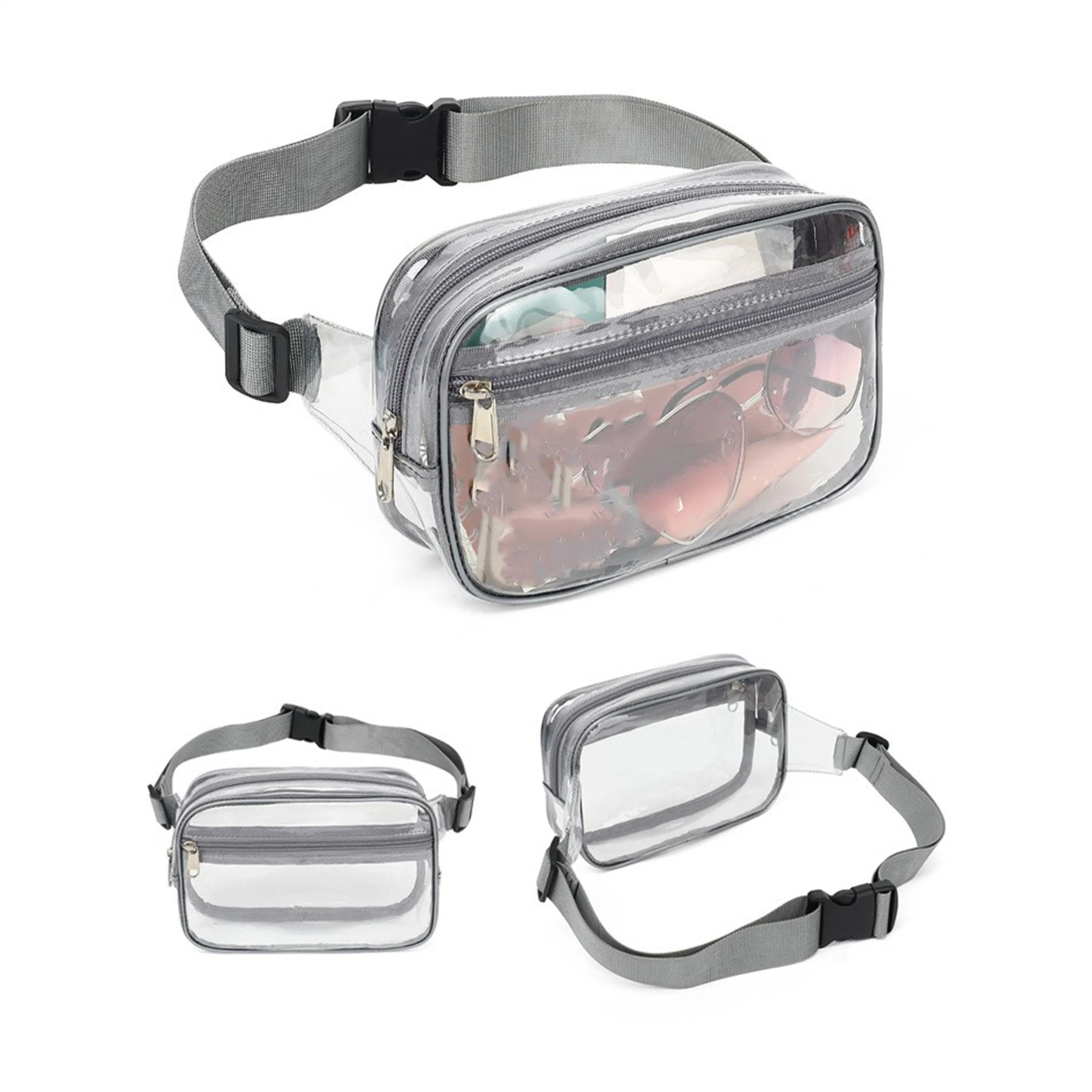 Candy White Clear Waist Jelly Bag Mirror Leather PVC Chest Fanny Pack