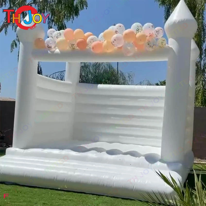 Kostenloser Versand an die Tür! 2022 Neueste 13X13FT 4x4m Outdoor Aufblasbare Hochzeit Bounce White Bounce House Bouncy Castle Springen Burg