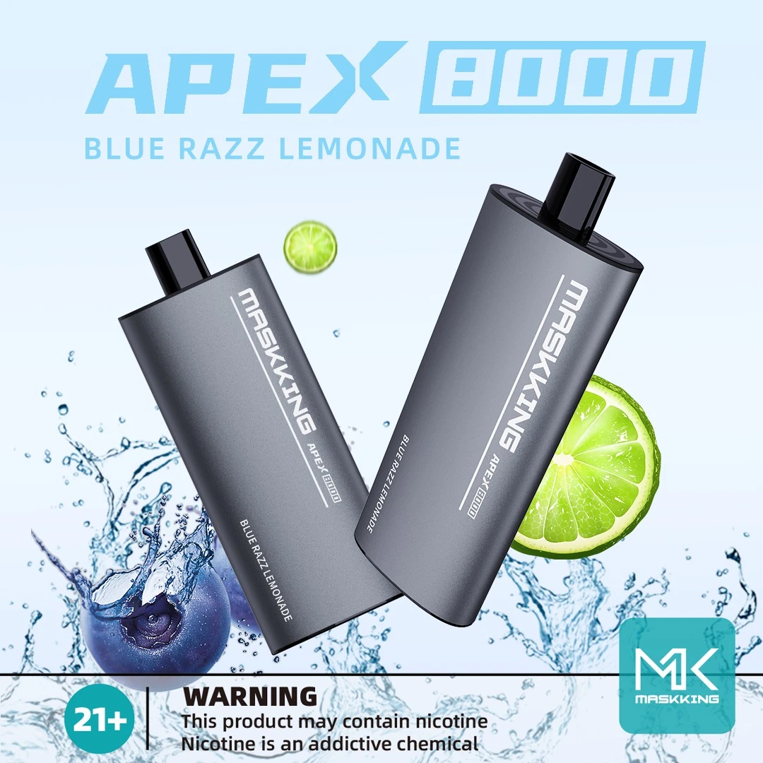 Maskking Apex 8000 Puff Vente en gros Vape bon marché Riz 6000 jetable Mini Hookah UK Drop Shipping High-End Business Vape Shenzhen Egig Fabrication