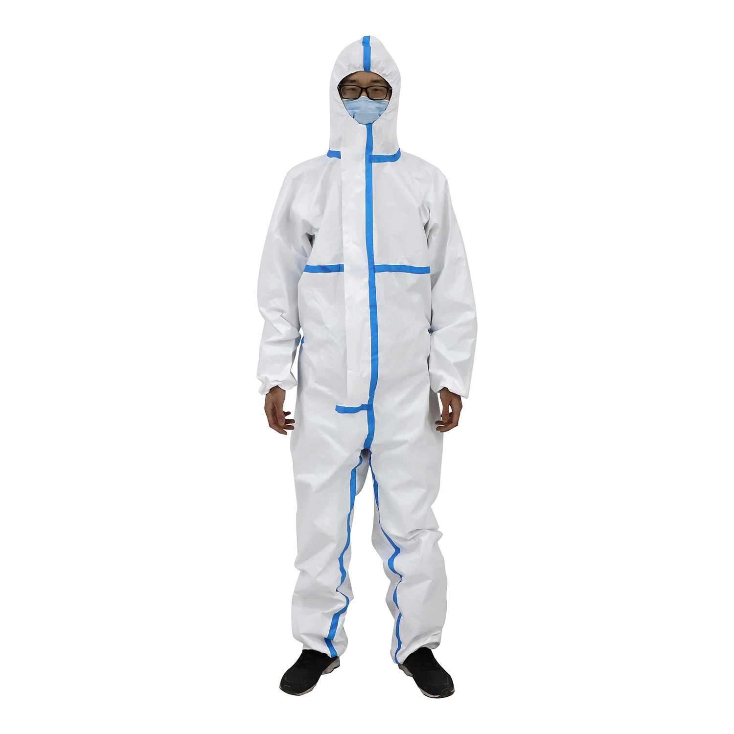 Waterproof Coverall Protective Disposable Isolation Overall Gowns Protective Clothing for Visitor