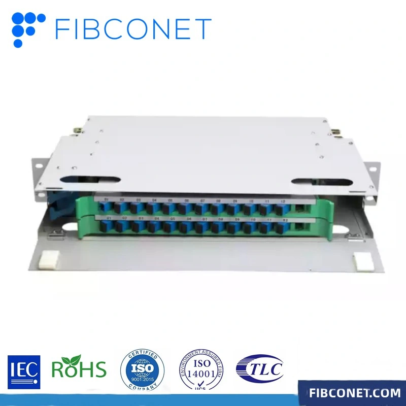 FTTH Outdoor 1~7u Sc/St/LC/FC Case 24/48/72/144 Coeurs d'optique du châssis de distribution à fibre optique